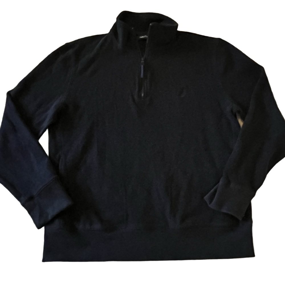 Nautica Navy Men’s Quarter Zip Pullover Sweater Size Large